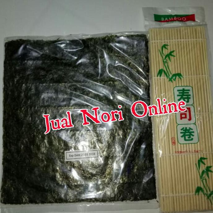 

murah nori 10s + sushi mat|penggulung sushi|nori takaokaya|rumput laut termurah