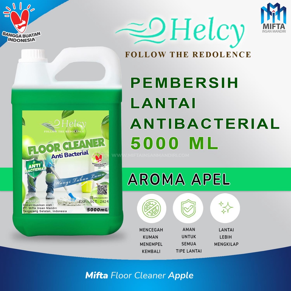 HELCY FLOOR CLEANER 5 LITER / PEMBERSIH LANTAI ANTIBACTERIAL FLOOR CLEANER