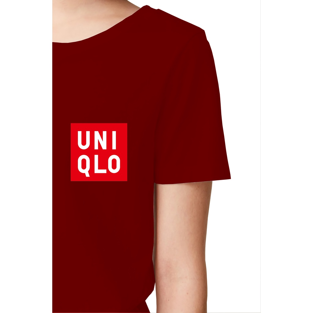 COD Kaos Katun Uniqlo Premium Kaos Distro Cotton Combed 24S-MAROON