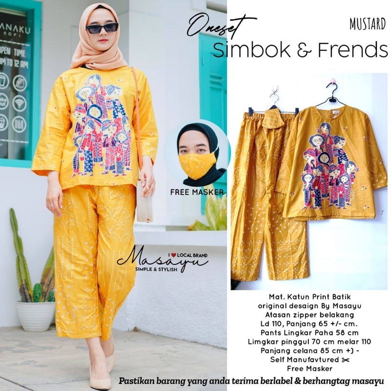 Setelan simbok bu tejo hijab sista one set cantik murah solo katun premium ld 110 xl xxl katun print