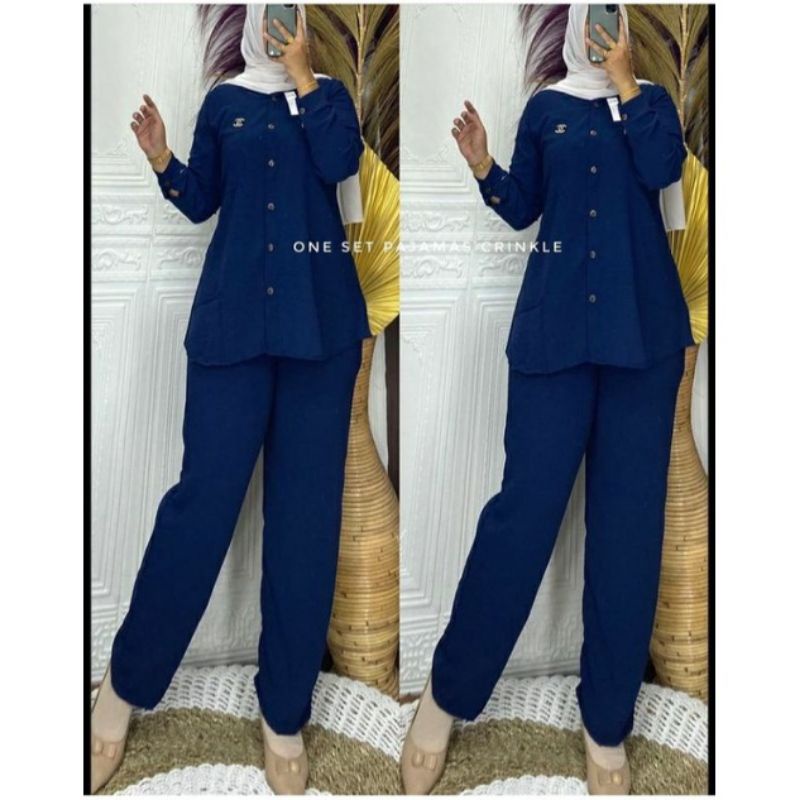 BELLE ONE SET / SETELAN RAYON DAILY ONE SET BAJU SETELAN WANITA KEKINIAN-AIRFLOW SET (NEVI)