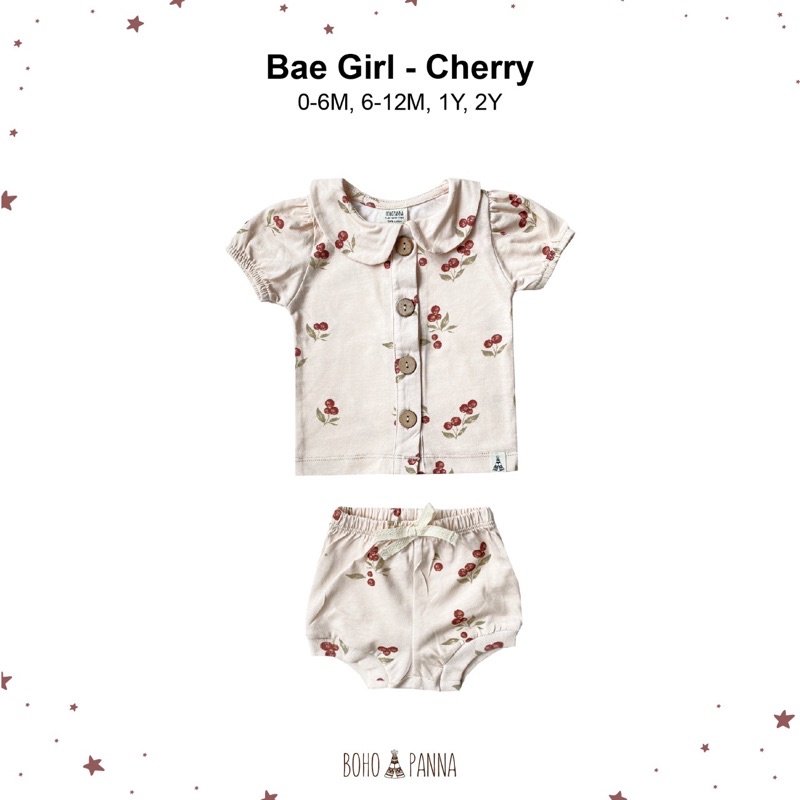 Bohopanna / Bohobaby Bae Girl - Setelan Anak Perempuan-Cherry