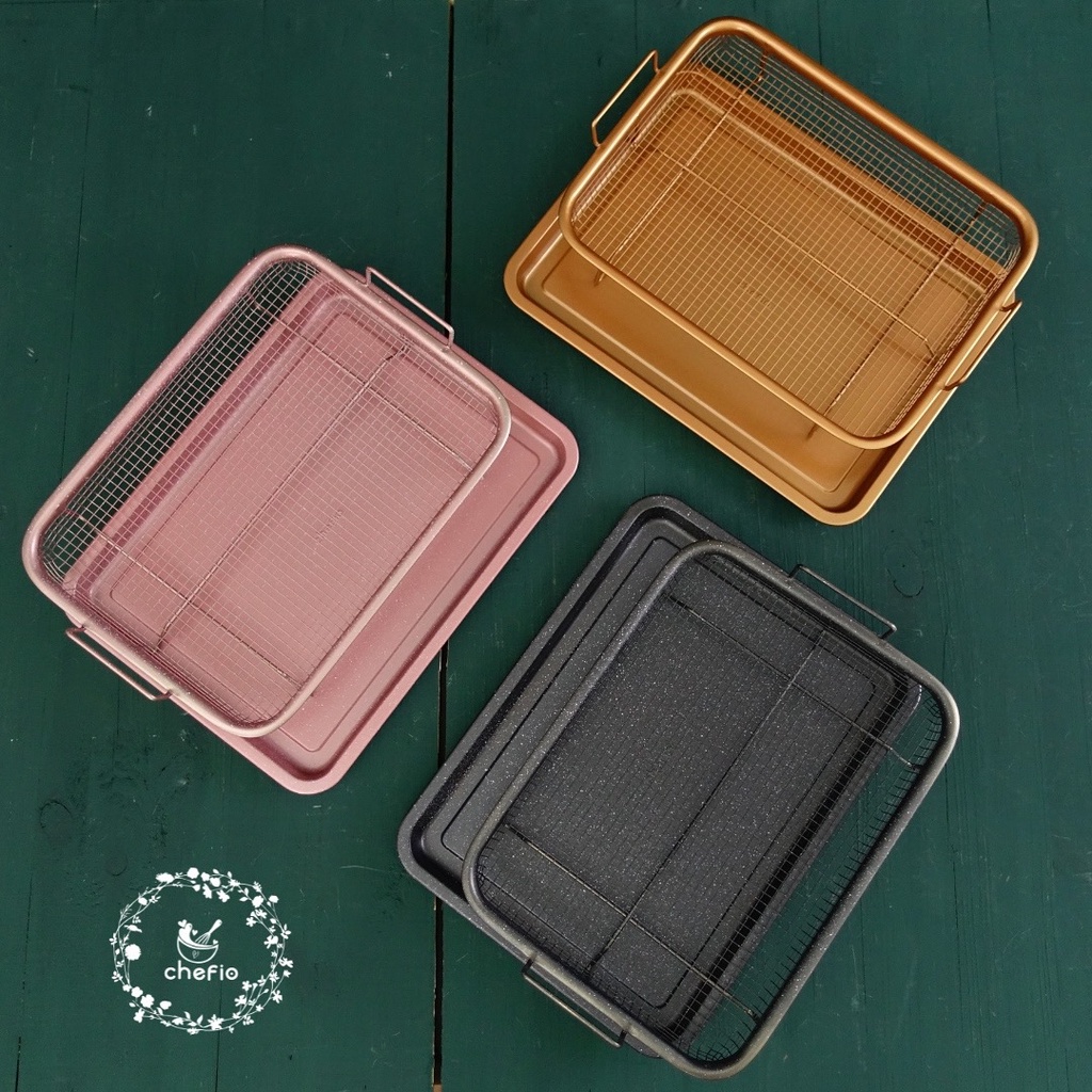 Chefio Crisper Tray Copper / Baking Tray / Cooling Rack / Peniris Minyak