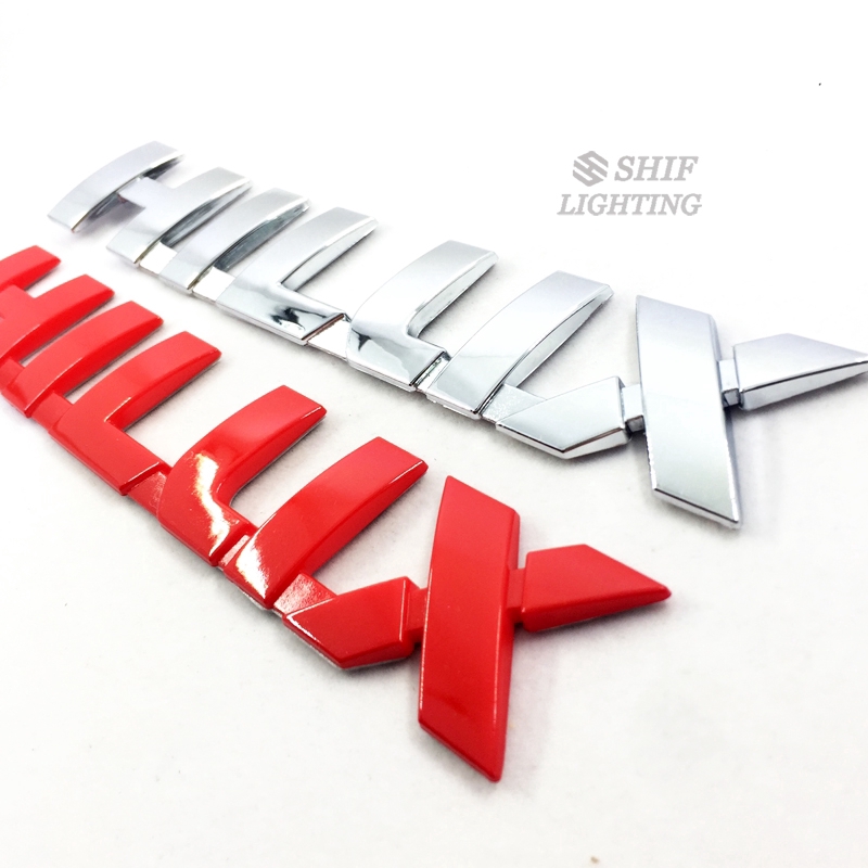 1 x ABS Chrome HILUX Logo Letter Car Auto Side Rear Trunk Emblem Sticker Badge Decal For Toyota