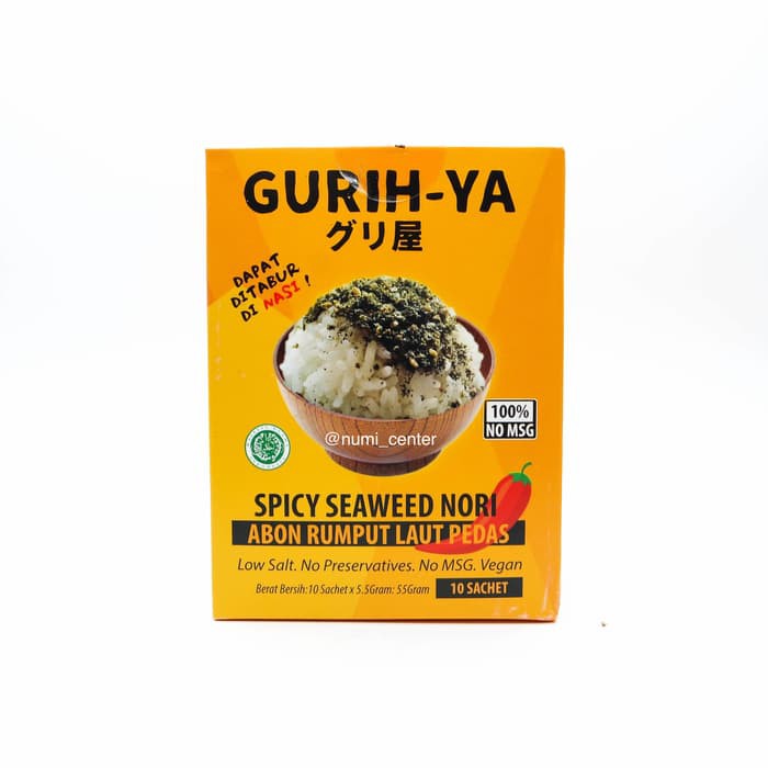 

KUR-380 Gurihya Spicy Seaweed HOT BOX 10sachet | Bumbu Rumput Laut Pedas