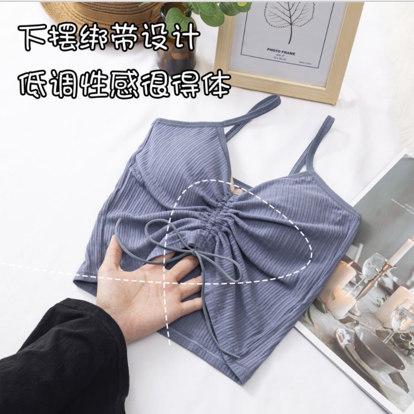 【 Bra Mall 】BM-185 Tank Top Bra Spaghetti Pakaian Dalam Wanita Sexy Tali Sling Tanktop korea import