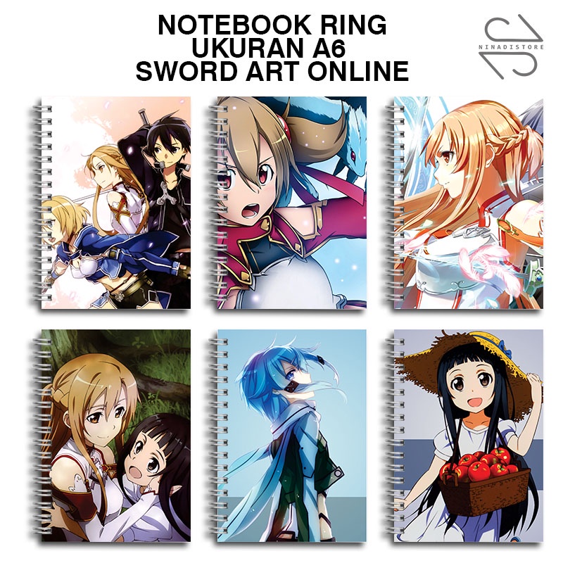 

Buku Tulis Catatan buku notebook buku diary Notebook Ring Spiral A6 60 Lembar koleksi gambar Anime Sword art online part 1