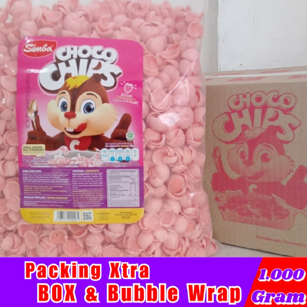 

[1Kg] Choco Chips Stroberi / Koko Krunch Simba Coklat - Hufaida Snack snack kiloan