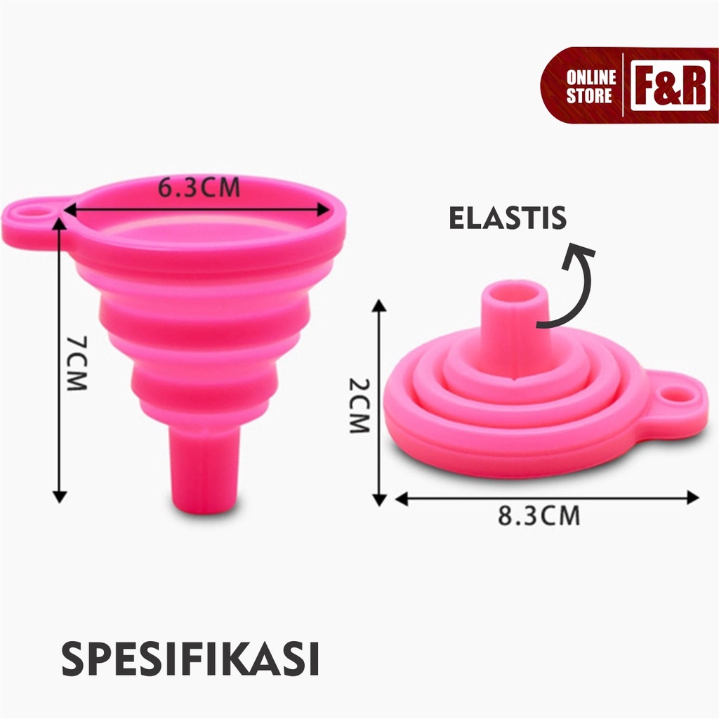 Corong Air Corong Minyak Corong Lipat Bulat Karet Silikon Flexsible Portable Foldable Silicone