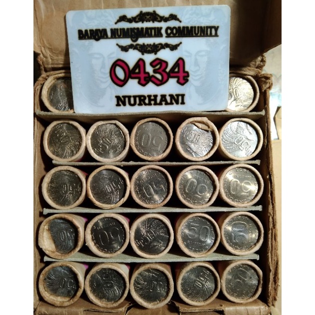 Koin Roll 50 Rupiah Cendrawasih Th 1971