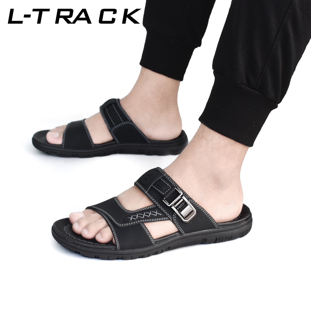 Sandal davis03 Sandal pria dewasa model slop nyaman dan milenial Upper kulit snadal lebaran keren pria slide terlaris flip flop ringan