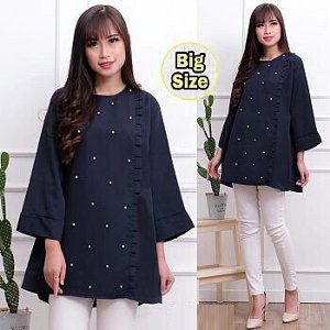 Blouse tunik kaos lengan panjang wanita jumbo bigsize kaos lengan panjang jumbo bigsize blouse pere