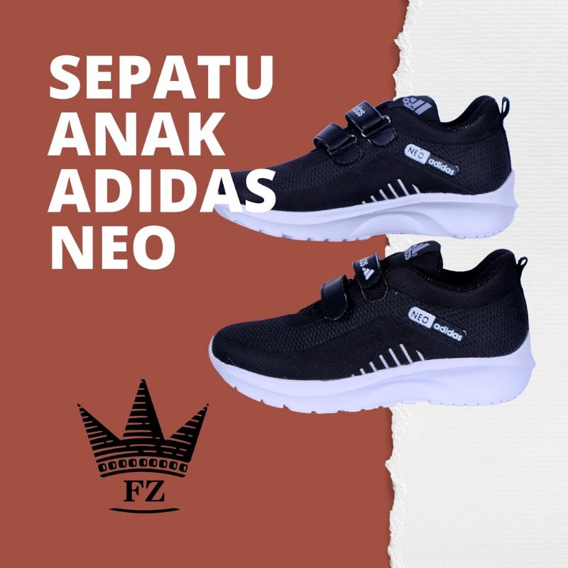 Sepatu Anak Sekolah Sepatu Hitam Putih Sneakers Sepatu Anak Tk Sd Size 27-40