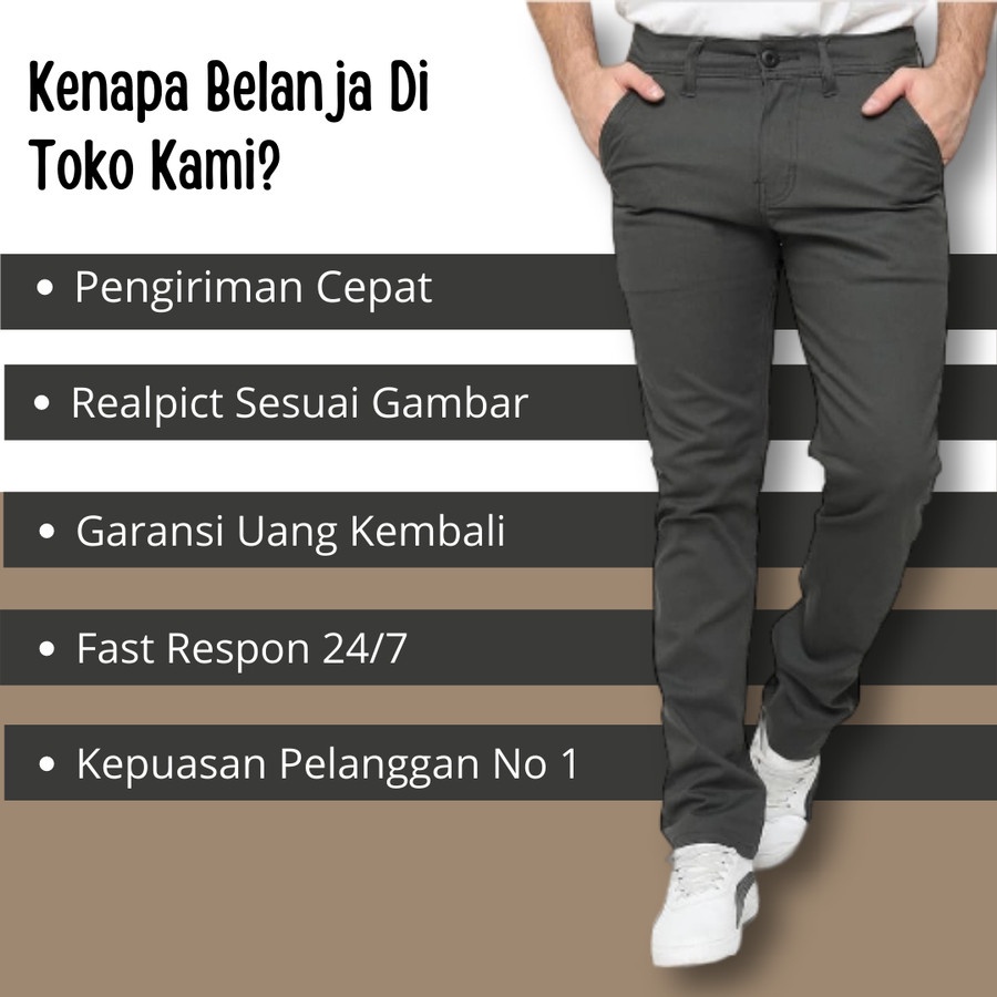 Celana Chino Panjang Dewasa Slimfit Cino Kerja Kantor Original  Premium Distro Unisex Chinos Pant High Quality