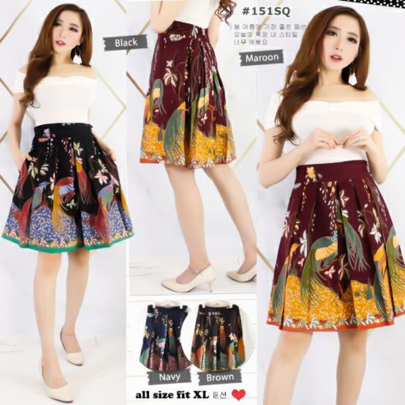 Rok Batik Pendek / Rok Batik Wanita / Rok Pendek Batik Bahan Katun