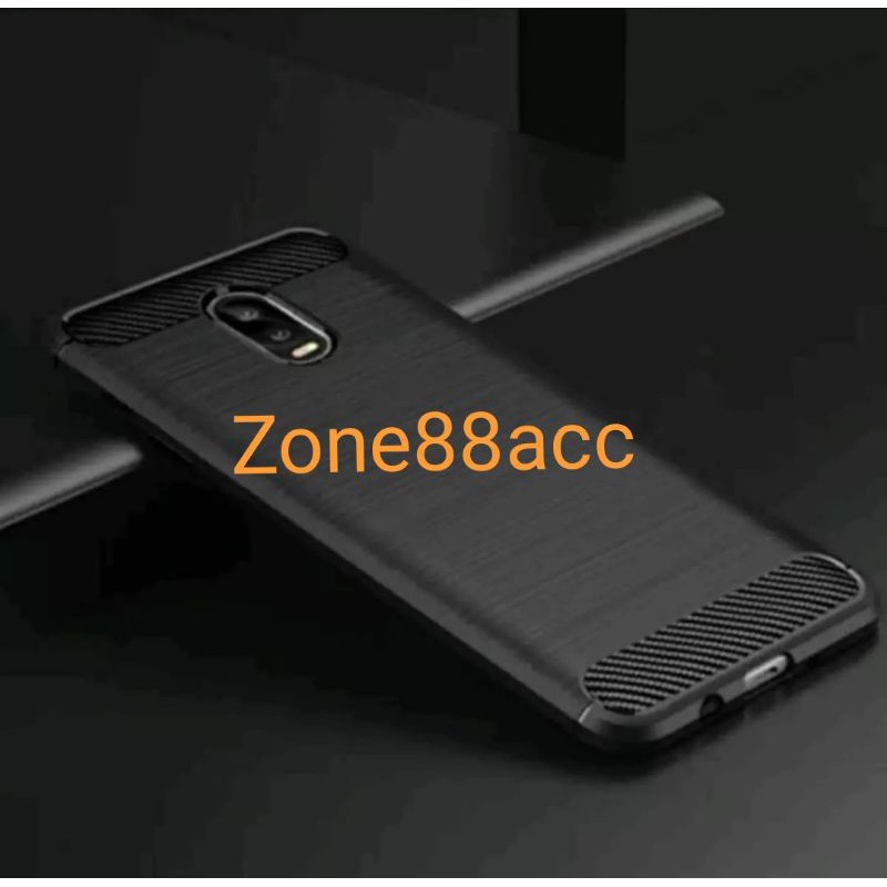 Silicon Case SAMSUNG J7 Plus Softcase iPAKY Carbon Casing Cover TPU