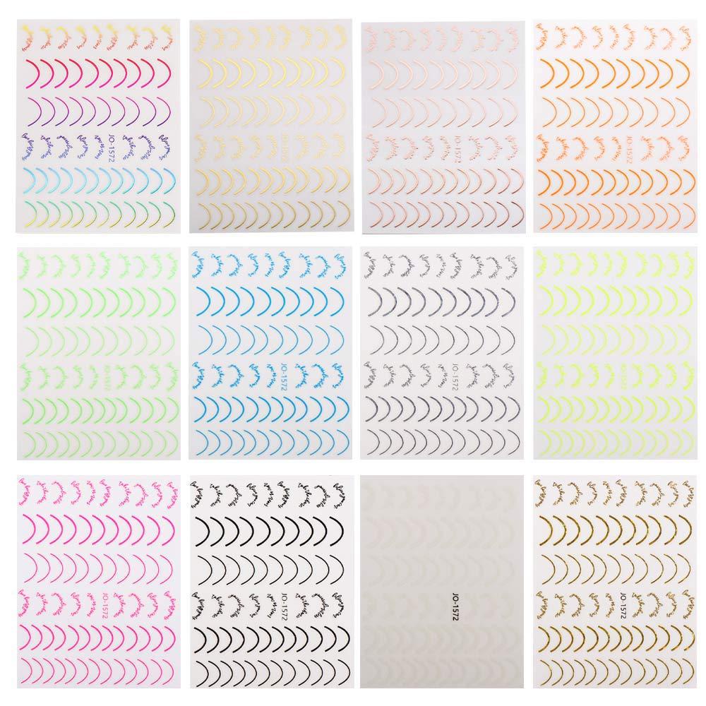 Mxbeauty 3D Stripe Lines Nail Stiker Emas Perak Perekat Diri Hologram laser Wanita Fluorescence DIY Dekorasi Nail Art Nail Art Striping Tape