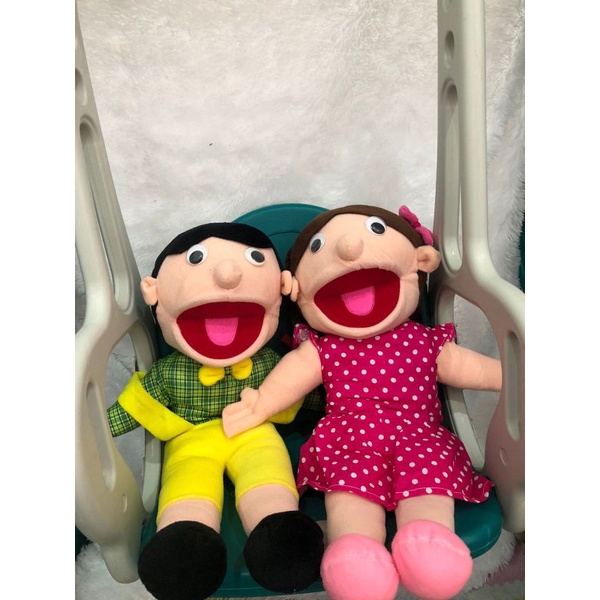 Boneka Tangan Muppet Kakak Adik Mulut Gerak | Boneka Dongeng | Hand Puppet