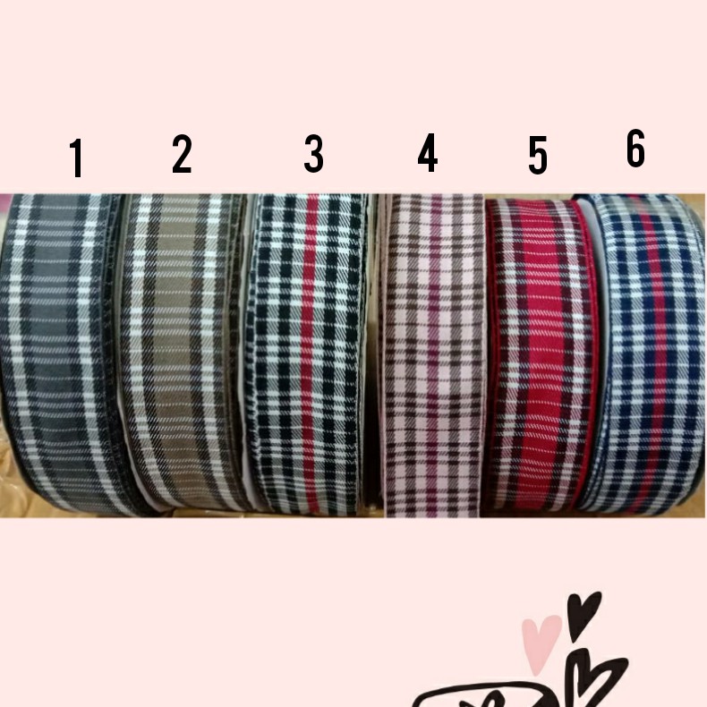 1 YARD -  PITA KOREA MOTIF KOTAK | HOUNDSTOOTH |BAHAN HEADPIECE JEPIT BANDO 3.8 cm