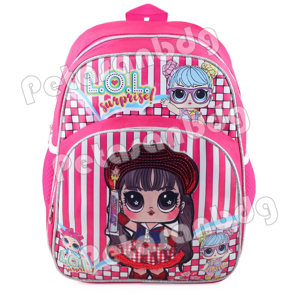 PTS - Ransel Sekolah Anak Perempuan LOL SURPRISE - FULL PATTERN - STARPOWER - RANSEL LED MUSIK + FREE LUNCHBOX