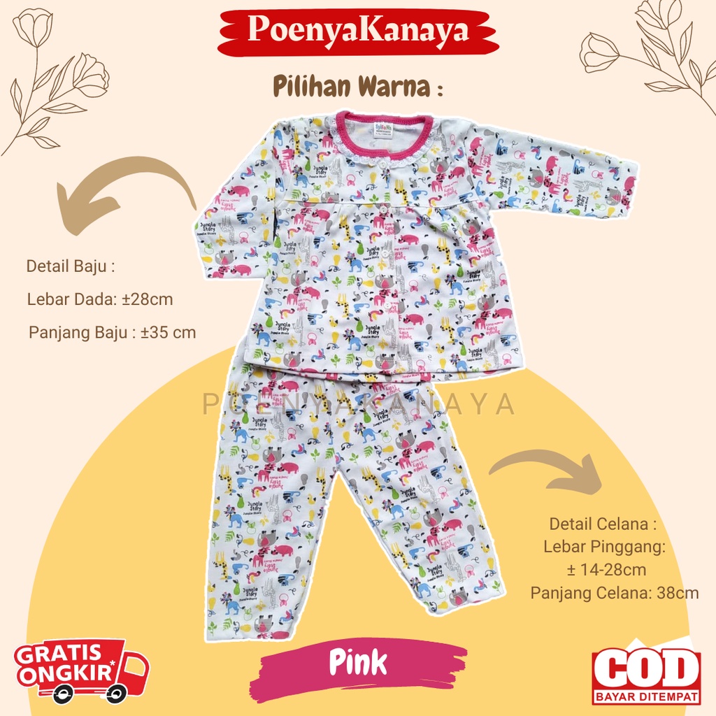 Setelan Baju Bayi Piyama Bayi Panjang Perempuan STORY Syifana 6-18 bln SPY177