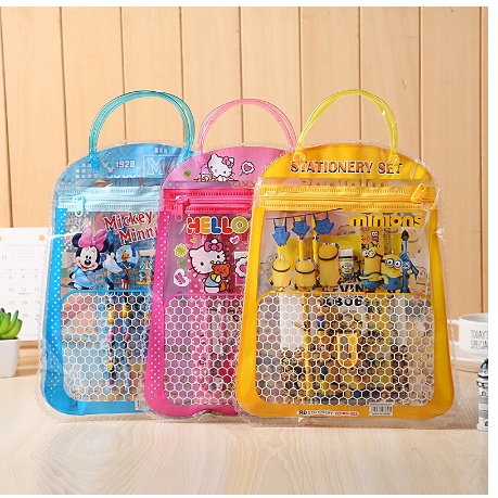 S253 Alat Tulis 7 in 1 / Stationary Set Bentuk Tas / Peralatan Sekolah / Souvenir Ulang Tahun Anak