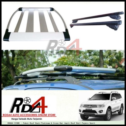 Dijual Paket Roof Rack Platinum  Cross Bar Jepit Roof Rail Pajero Sport Limited