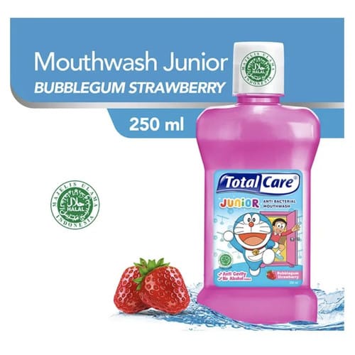 Jual Total Care Junior Obat Kumur Anak Aman Bubblegum Strawberry 250ml