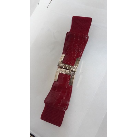 belt wanita karet dengan motif cantik.
