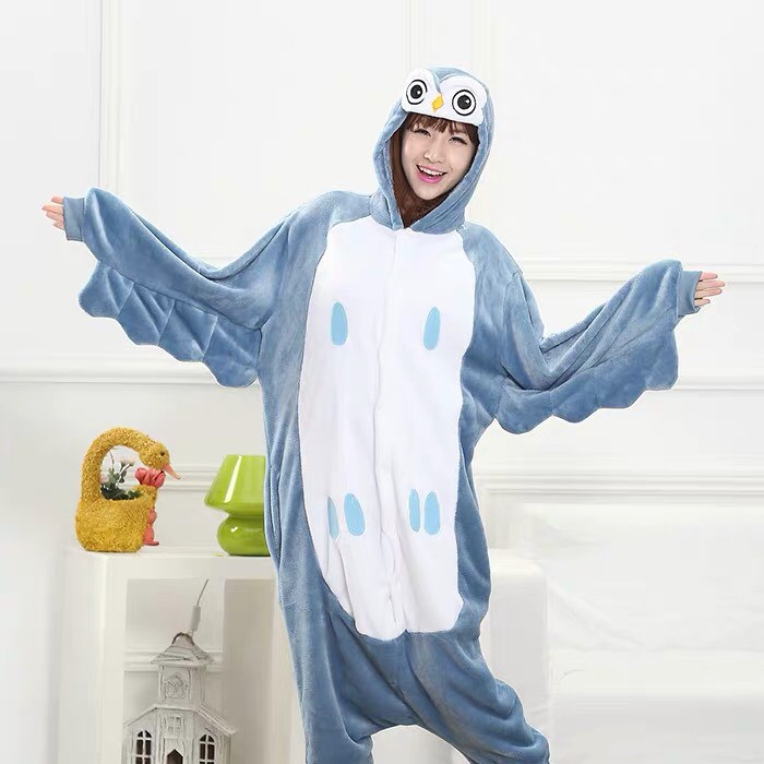 BAJU ONESIE OWL BURUNG HANTU PIYAMA KOSTUM PESTA COSPLAY