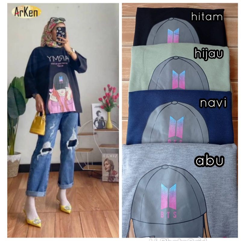 Kaos Baju Oversize SiJiso Ori / kaos Korean Style ARMY / Kaos Oversize Kekinian / OOTD