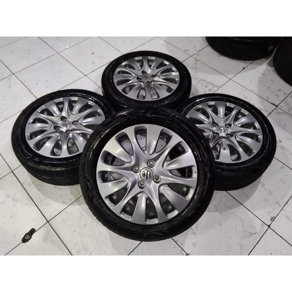 velg mobil bekas baleno ring 16 pcd 4x100 plus ban 195/55 ring 16 ignis brio jazz vios soluna