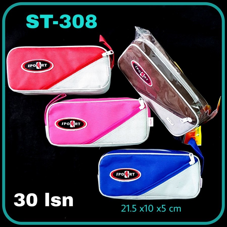 

Goodstore Kotak Pensil Kain Sporty/Tempat Pensil Sleting/Pencil Box Zipper