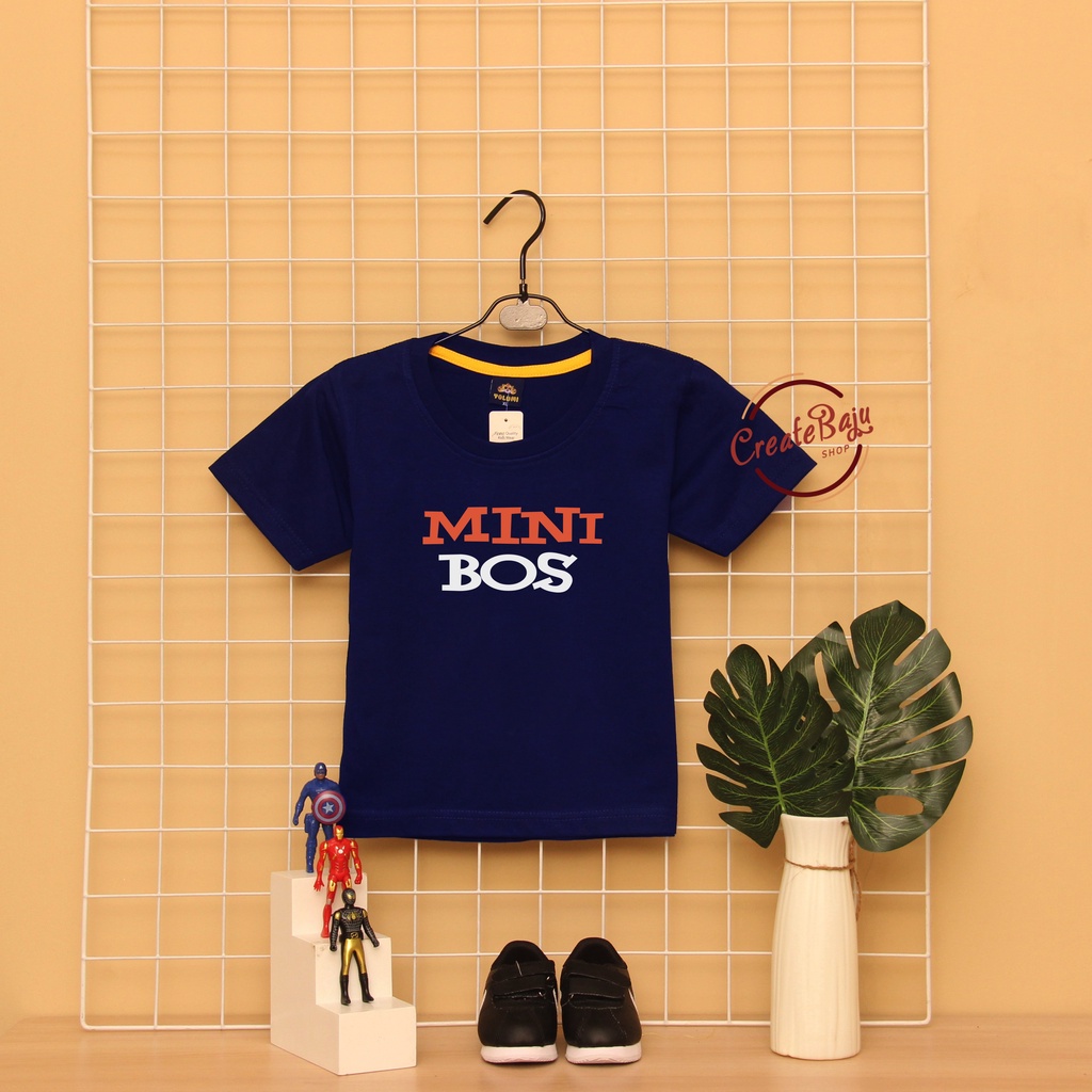 CUSTOM KAOS ANAK LAKI MINI BOS 1-7 TAHUN BAJU ATASAN ANAK LAKI FASHION TERMURAH BAHAN KATUN