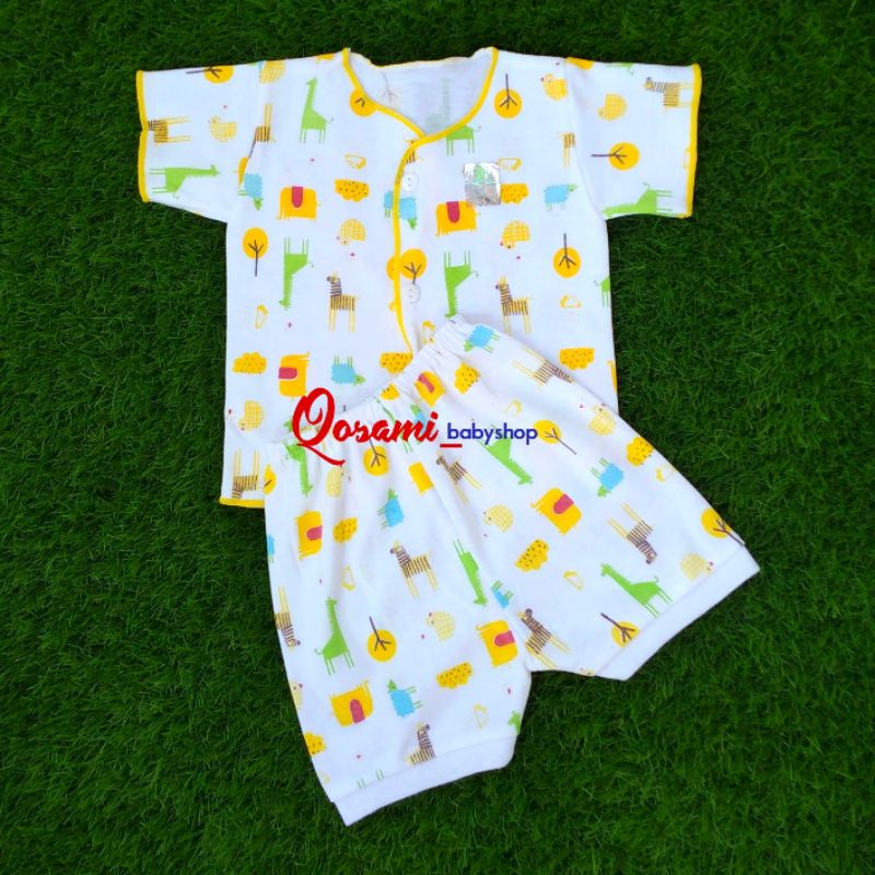 SHANKUSEN 3 pcs Setelan Pendek Bayi Newborn Motif SNI