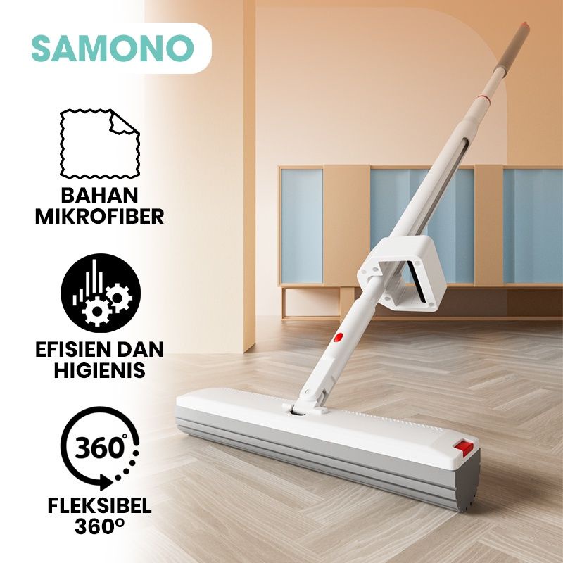 Samono SCM010 Alat Pel Microfiber Fleksibel Berputar 360° Hand-free Mop