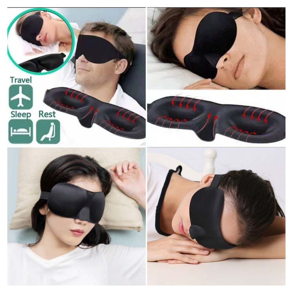 3D Sleep Eye Mask Travel Soft Kacamata Penutup Mata Saat Tidur