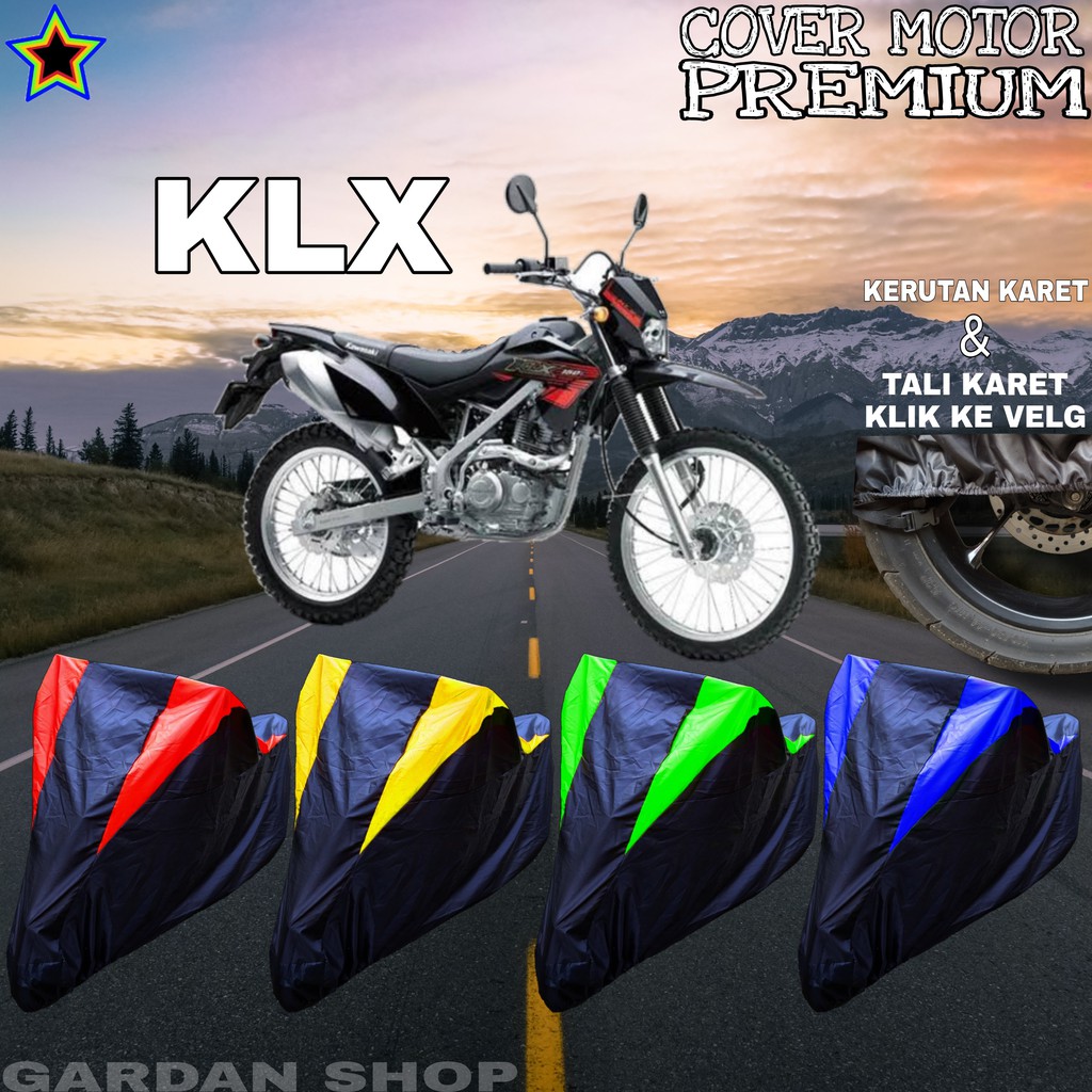 Sarung Motor KLX Hitam KOMBINASI Body Cover Penutup Pelindung Motor Klx PREMIUM