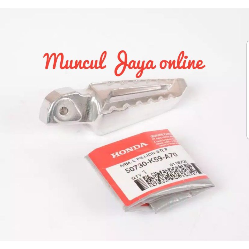 50730-K59-A70 Pijakan Kaki Foot Step Arm L Pillion Step Kiri Honda Vario 125 Vario 150 Vario 160