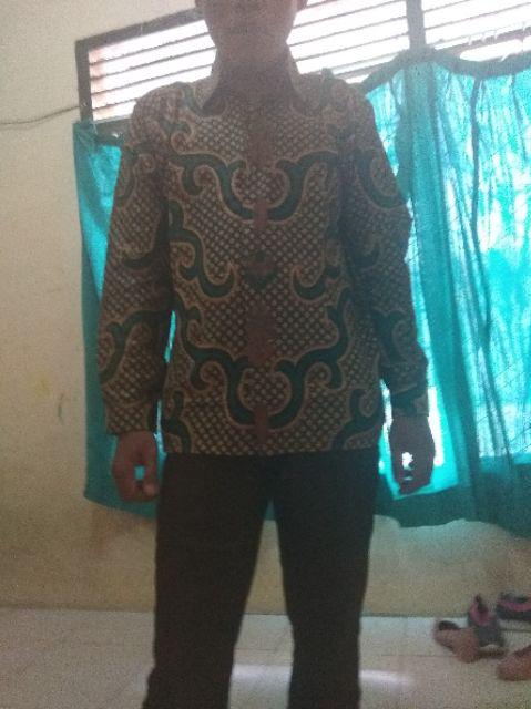 Bswart Batik Hrb026 Kenongo Hem Pendek Padi Pekalongan M L Xl Batik Pria Murah Modern Grosir