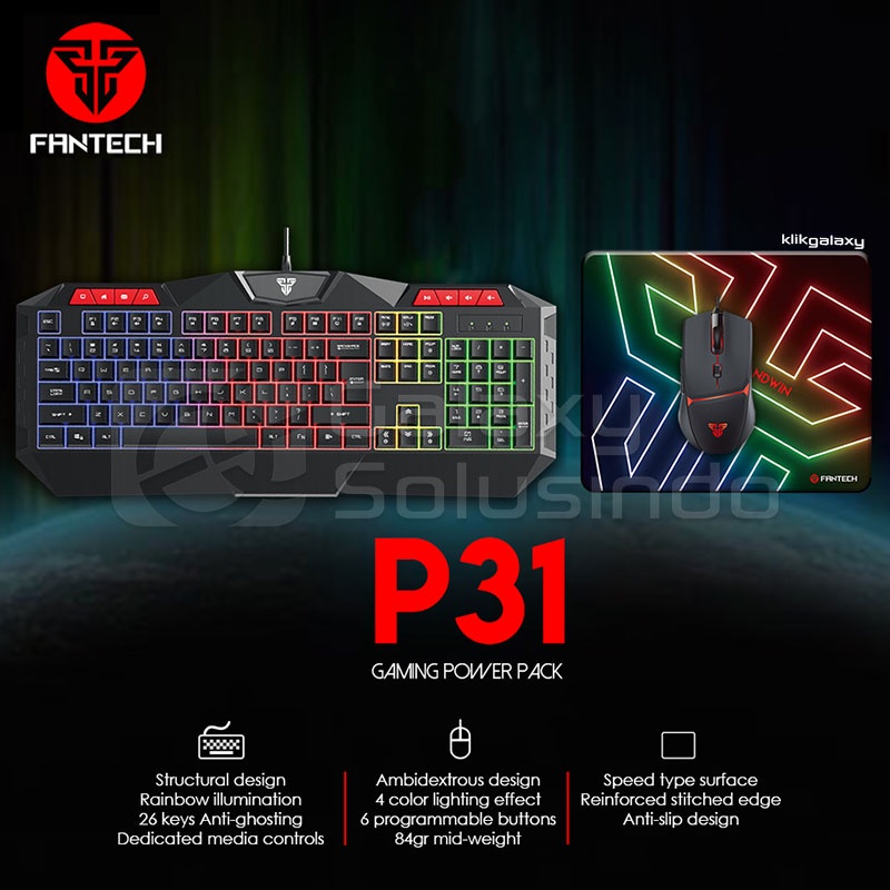 Fantech P31 3in1 Gaming Kit Combo - Keyboard + Mouse + Mousepad
