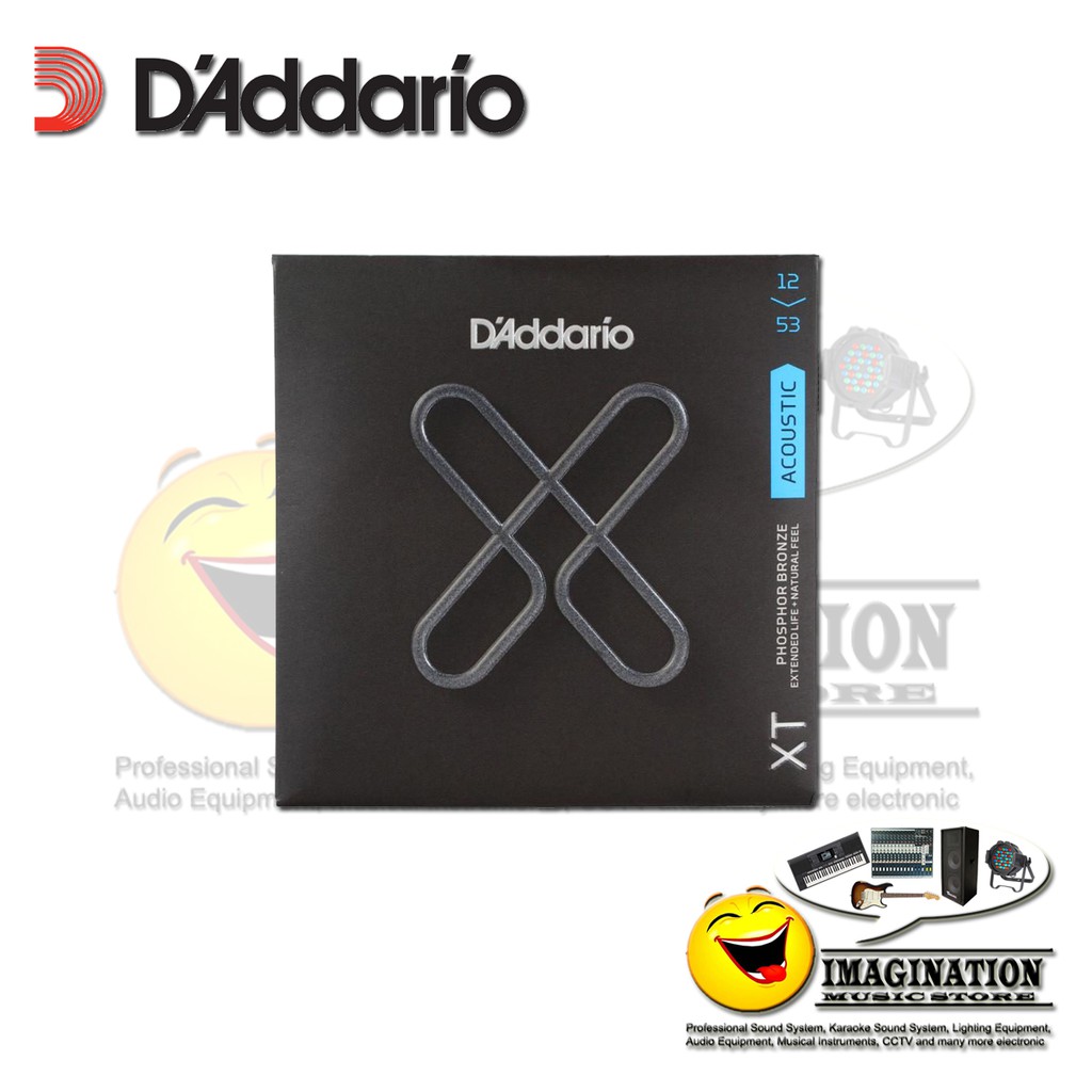 D'Addario XTAPB1253 XT Phosphor Bronze Acoustic Guitar Strings -.012-.053 Light