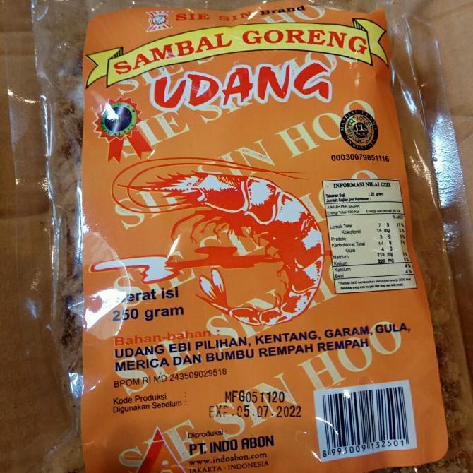 

yang dicari] SIE SIN HOT SAMBAL GORENG UDANG 250 gr