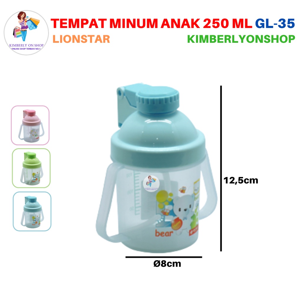 Botol Minum Anak Sedotan Anti Tumpah 250 ml GL 35 Lion Star