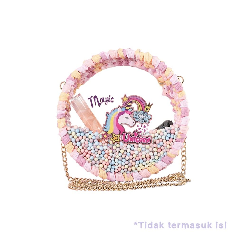 Shifra Tas Selempang Sling Bag Mika Bulat Wanita Warna Colorful Unicorn