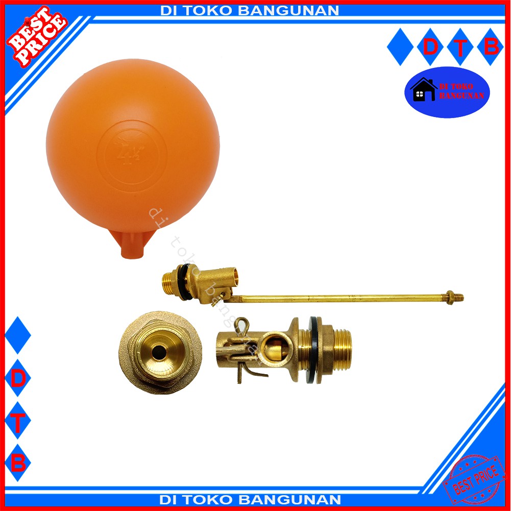 Pelampung Bola Kuningan Tandon Toren Floating Valve Brass 3/4&quot; Inch