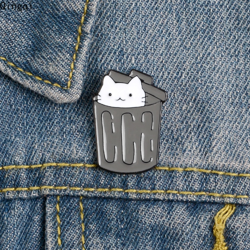 Bros Pin Enamel Bentuk Kucing Dalam Kotak Untuk Anak