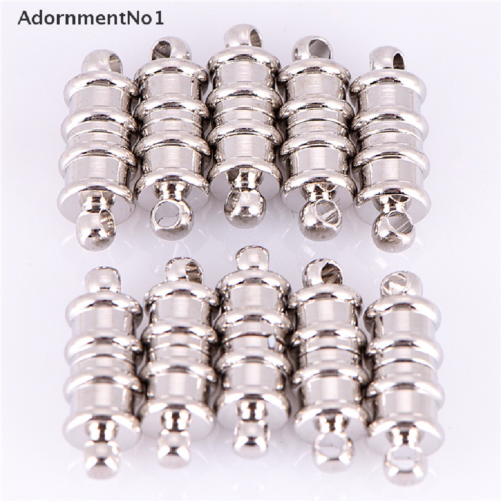 (AdornmentNo1) 10pcs / Set Kait Clasp Magnetik Lapis Silver Untuk Gelang / Kalung / Perhiasan