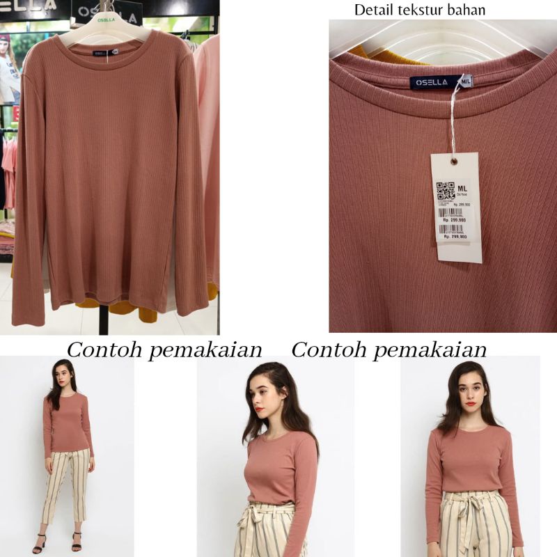 kaos wanita tshirt osella girl lengan panjang