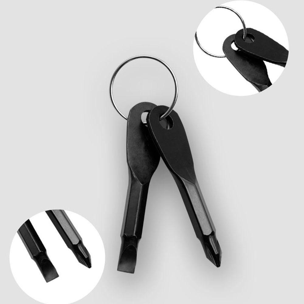 [Elegan] Obeng Gantungan Kunci Multifungsi Camp Portable Presisi Cor Mini Gadget Stainless Steel Pocket Repair Tool Bentuk Kunci Obeng